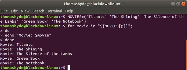 an array of elements