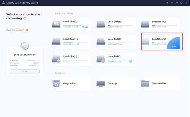 EaseUs Data Recovery Wizard